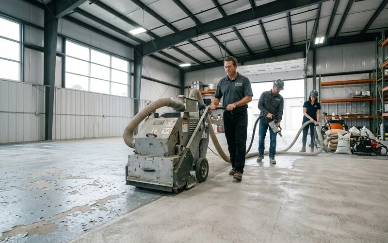 Diamond grinding removing failed epoxy coating