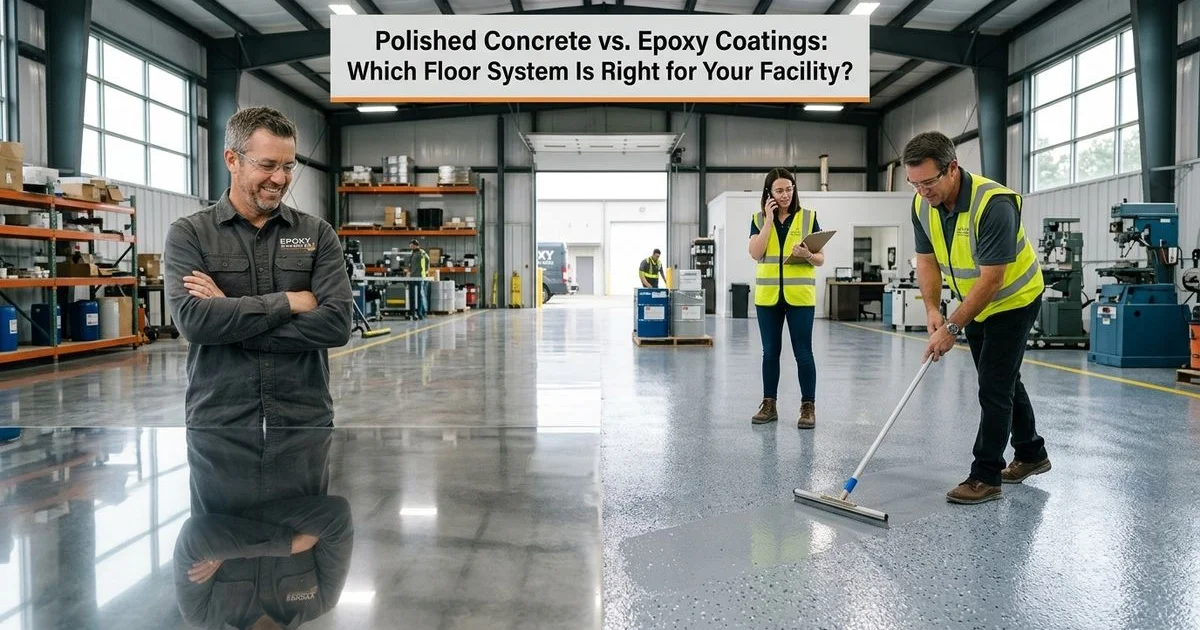 Polished Concrete vs. Epoxy Coatings: Which Floor System Is Right for Your Facility?