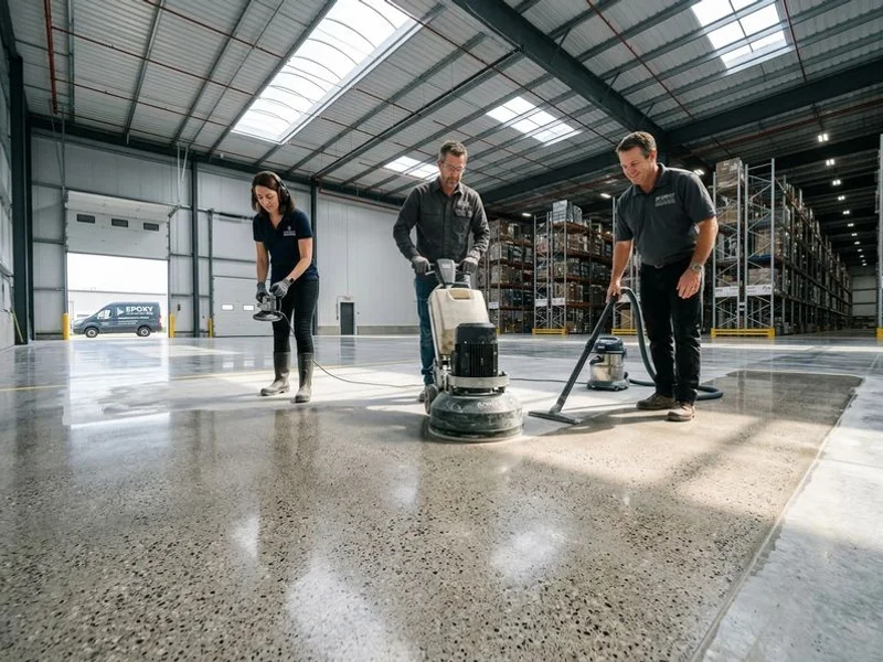 Polished concrete distribution center