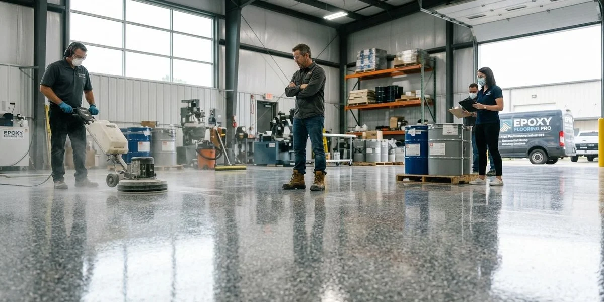 Polished concrete surface close up detail