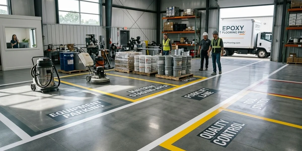 5S floor markings in production area