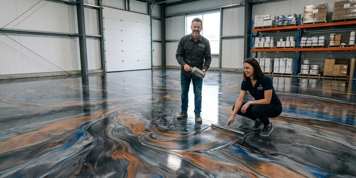 Metallic epoxy floor installation