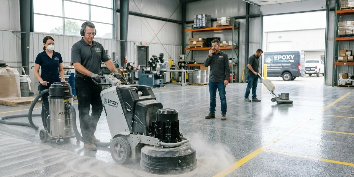 Professional diamond grinding concrete floor