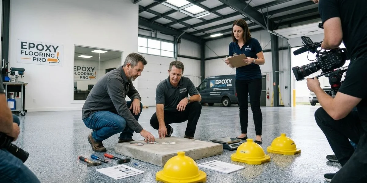 Moisture testing on concrete floor